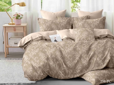 Ткань Поплин "Pure cotton" 120 ± 5 гр/м2 хлопок 100% (234-PC(B), Растения, Бежевый)