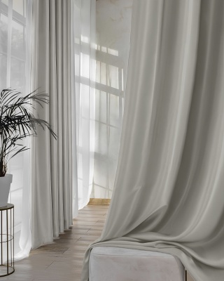 Ткань для штор Dimout 100% полиэстер b-300см (002-BLA, Однотонное, Бежевый)