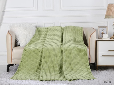 Плед Cleo "Carre"  велсофт полуторный 150*200 (150/005-CR, Клетка, Зеленый)