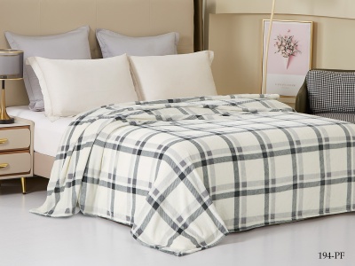 Плед Cleo "California" велсофт полуторный 150*200 (150/194-pf, Клетка, Молочный)