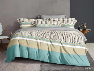 КПБ Cleo тенсель "Soft Tencel" полуторный 150*210*1 160*230*1(±5) 50*70+8*2 (16/005-TS, Полоска, Мультиколор)