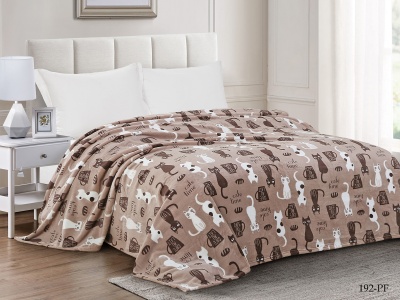 Плед Cleo "California" велсофт полуторный 150*200 (150/192-pf, Животные, Коричневый)