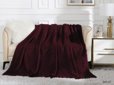 Плед Cleo "Orrizonte" велсофт двуспальный 180*200 (180/009-OT, Полоска, Бордовый) Плед Cleo "Orrizonte" велсофт двуспальный 180*200 (180/009-OT, Полоска, Бордовый)