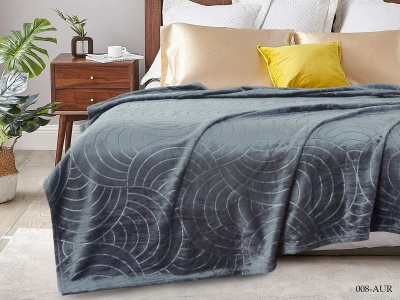 Плед Cleo "Aura" велсофт полуторный 150*200 (CL150/008-AUR, Узоры, Серый)