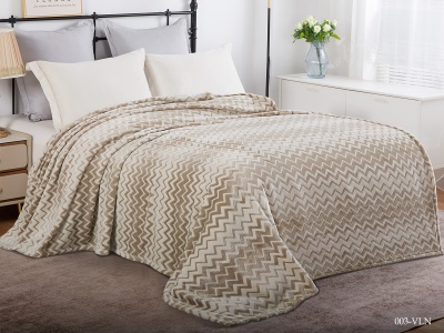 Плед CL HOME "Volna" велсофт полуторный 150*200 (150/003-VLN, Зиг-заг, Бежевый)