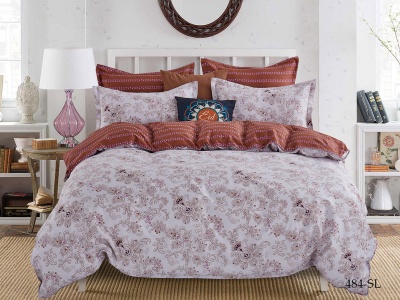 КПБ Cleo сатин набивной "Satin Lux" двуспальный 175*215*1 200*220*1(±5) 70*70*2(±2) (20/484-SL, Узоры, Мультиколор)