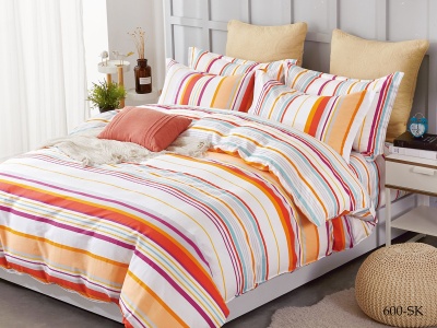 КПБ Cleo сатин набивной "Satin de Luxe" евро 200*220*1 230*250*1(±5) 50*70+5*2 70*70*2(±2) (31/600-SK, Полоска, Мультиколор)