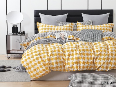 КПБ Cleo сатин набивной "Satin de Luxe" полуторный 150*210*1 160*230*1(±5) 50*70*2(±2) (16/820-SK, Геометрия, Мультиколор)