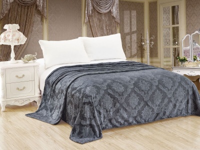 Плед Cleo "Parma" велсофт полуторный 150*200 (150/098-OP, Узоры, Серый)