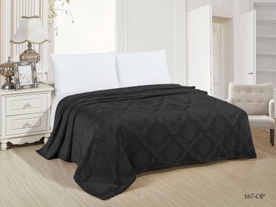 Плед Cleo "Parma" велсофт полуторный 150*200 (150/167-OP, Узоры, Черный) Плед Cleo "Parma" велсофт полуторный 150*200 (150/167-OP, Узоры, Черный)