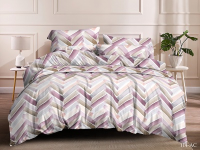 КПБ Cleo полисатин "Art Color" полуторный 145*215*1 150*220*1(±5) 70*70*2(±2) (15/114-AC, Оригинальное, Мультиколор)