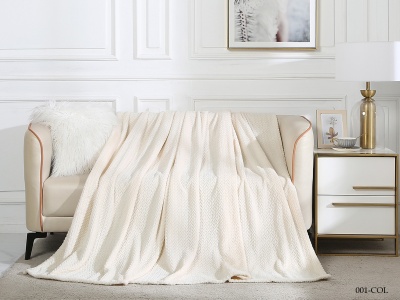 Плед Cleo "Coletta" велсофт двуспальный 180*200 (CL180/001-COL, Оригинальное, Кремовый)