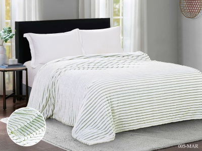 Плед Cleo "Marmari" велсофт двуспальный 180*200 (180/005-MAR, Полоска, Зеленый) Плед Cleo "Marmari" велсофт двуспальный 180*200 (180/005-MAR, Полоска, Зеленый)