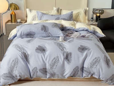 КПБ Cleo сатин набивной "Satin de Luxe" полуторный 150*210*1 160*230*1(±5) 70*70*2(±2) (15/894-SK, Оригинальное, Серый)