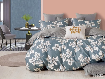 Ткань сатин набивной "Satin de' lux" 120 ± 5 гр/м2 (854-sk(A), Листья, Мультиколор)