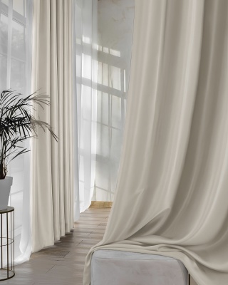 Ткань для штор Dimout 100% полиэстер b-300см (005-BLA, Однотонное, Бежевый)