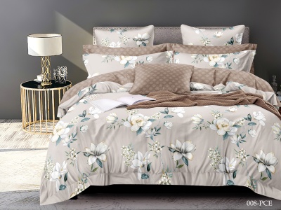 КПБ CL HOME Поплин "Pure Cotton" двуспальный 175*215*1 200*220*1(±5) 70*70*2(±2) в ПВХ PCE (20/008-PCE, Цветы, Бежевый)