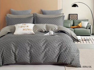 КПБ Cleo сатин набивной "Satin de Luxe" дуэт 150*210*2 230*250*1(±5) 50*70+5*2 70*70*2(±2) (41/0084-SK, Оригинальное, Серый)