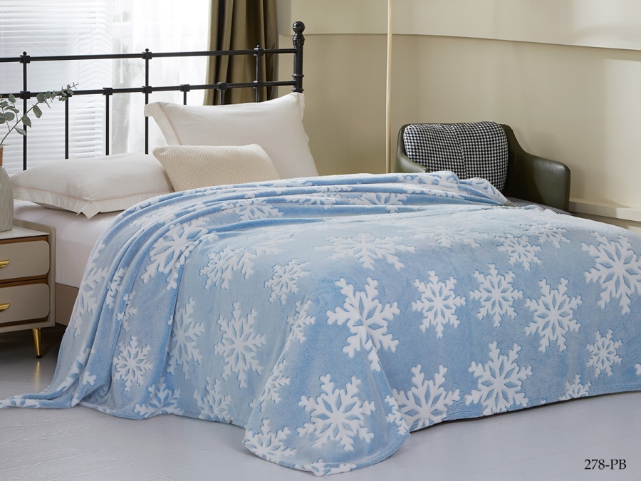 Плед Cleo "Bamboo" евро 200*220 микрофибра 100% (200/278-pb, Узоры, Голубой)