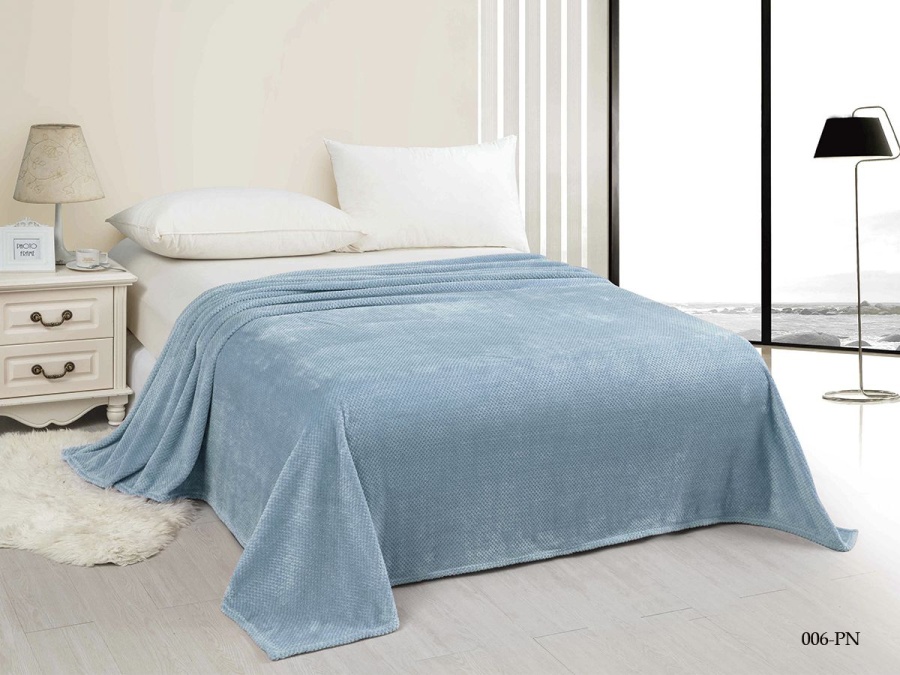 Плед Cleo "Pinoli" велсофт полуторный 150*200 (150/006-PN, Оригинальное, Голубой)