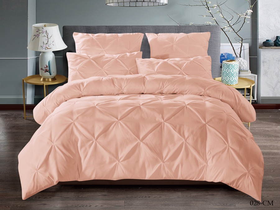 КПБ Cleo микросатин "Casa Mare" евро 200*220*1 180*200*25(±5) 50*70*2(±2) 70*70*2(±2) в коробке (31/028-CM, Однотонное, Персиковый)