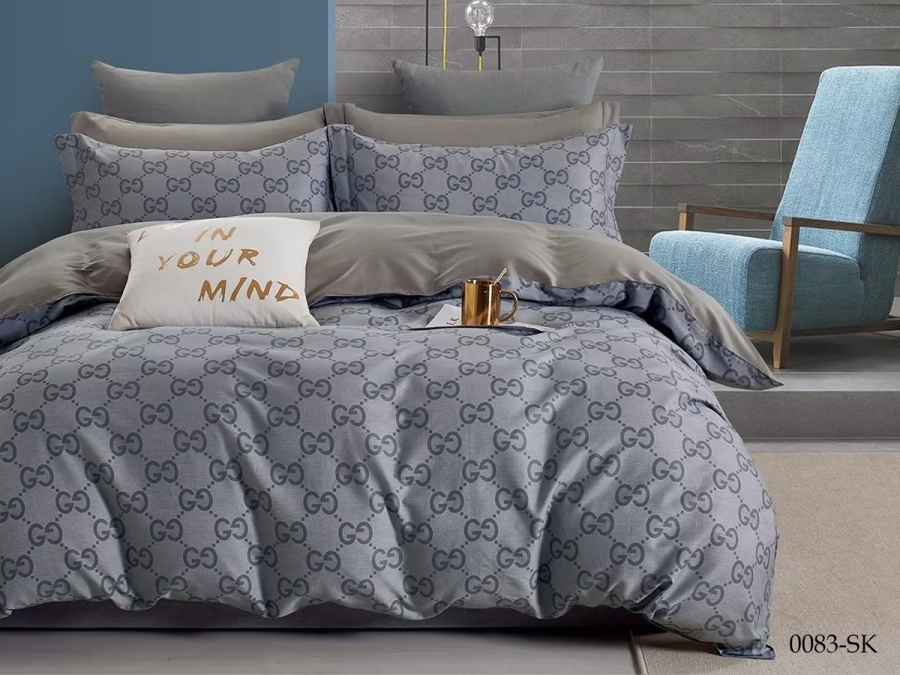 КПБ Cleo сатин набивной "Satin de Luxe" дуэт 150*210*2 230*250*1(±5) 50*70+5*2 70*70*2(±2) (41/0083-SK, Оригинальное, Серый)