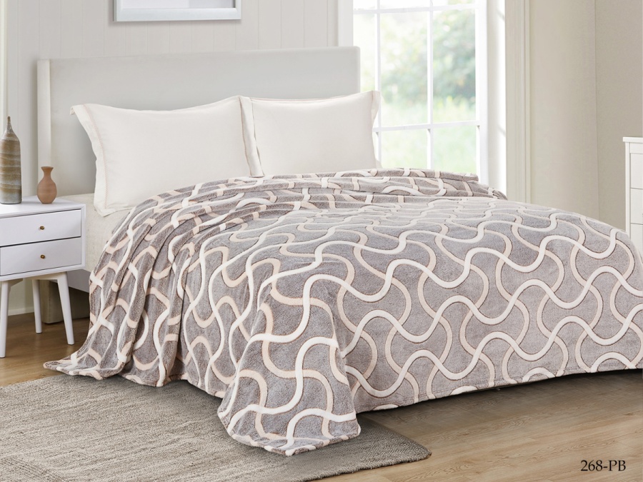 Плед Cleo "Bamboo" полуторный 150*200 микрофибра 100% (150/268-pb, Узоры, Коричневый)