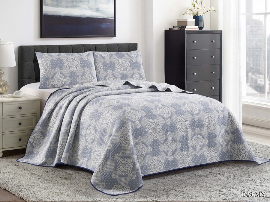 Покрывало Cleo "MELODY" 160*220 (160/049-MY, Узоры, Голубой) Покрывало Cleo "MELODY" 160*220 (160/049-MY, Узоры, Голубой)