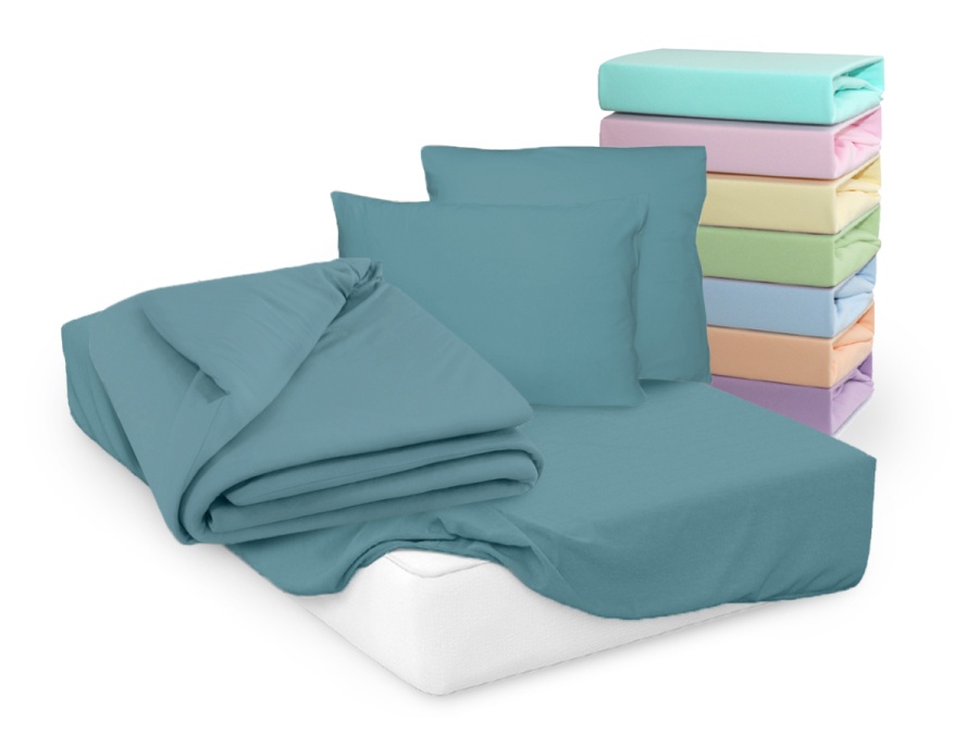 Наволочки Cleo трикотажные на молнии 50*70 100% хлопок (2шт.) (57/18, Однотонный, Голубая ель)