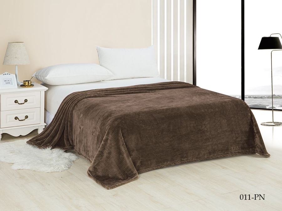 Плед Cleo  "Pinoli" велсофт двуспальный 180*200 (180/011-PN, Оригинальное, Коричневый)