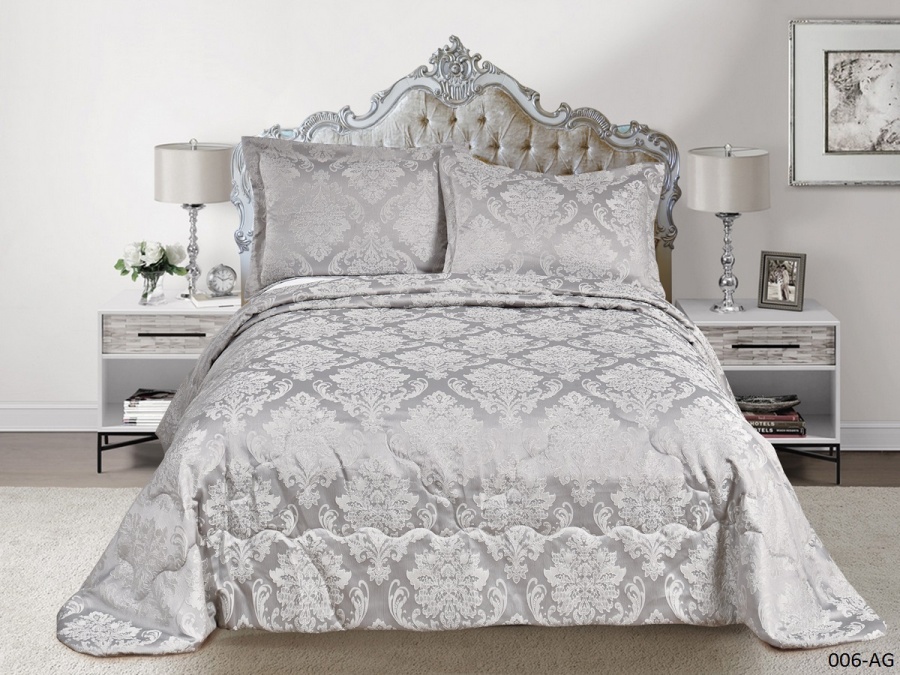 Покрывало Cleo "AGATA" 240*260 50*70+5*2 (240/006-AG, Узоры, Серый)
