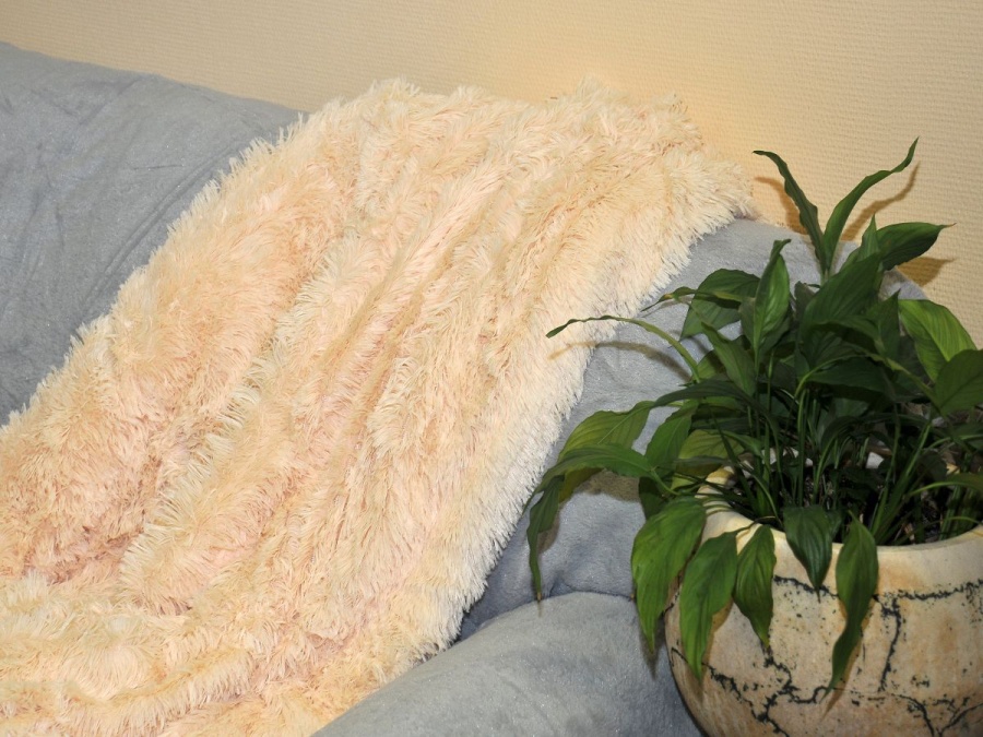 Плед Cleo конфетти мех (Кремовый) 009-pv