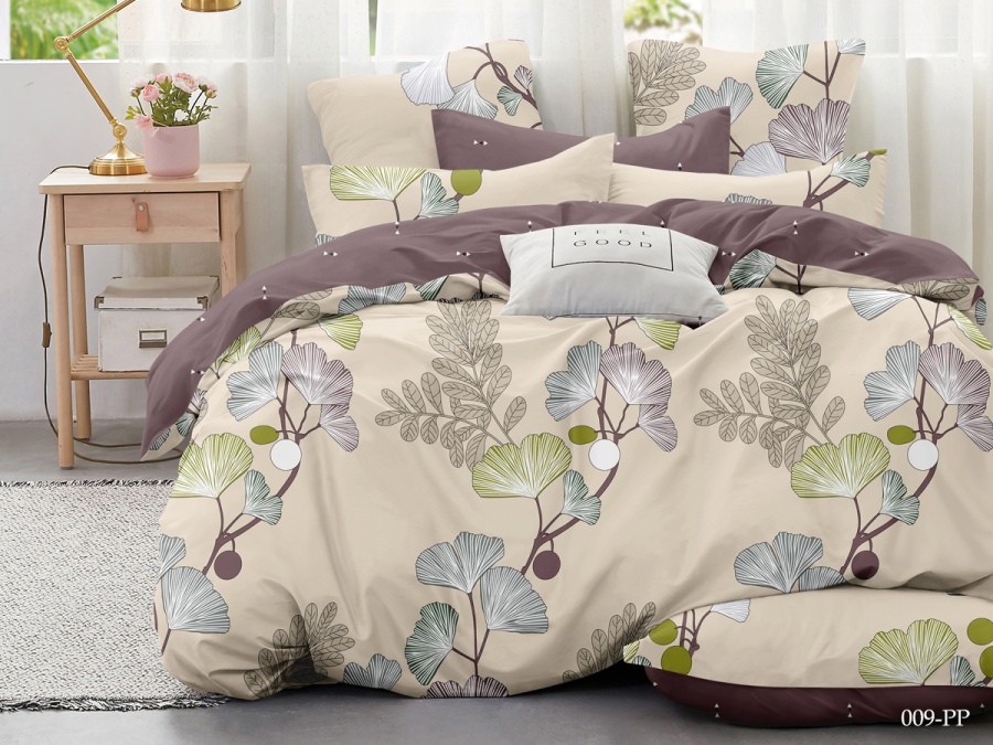 КПБ CL HOME Макопоплин "Mako Poplin" полуторный 145*215*1 150*220*1(±5) 70*70*2(±2) (15/009-PP, Растения, Мультиколор)