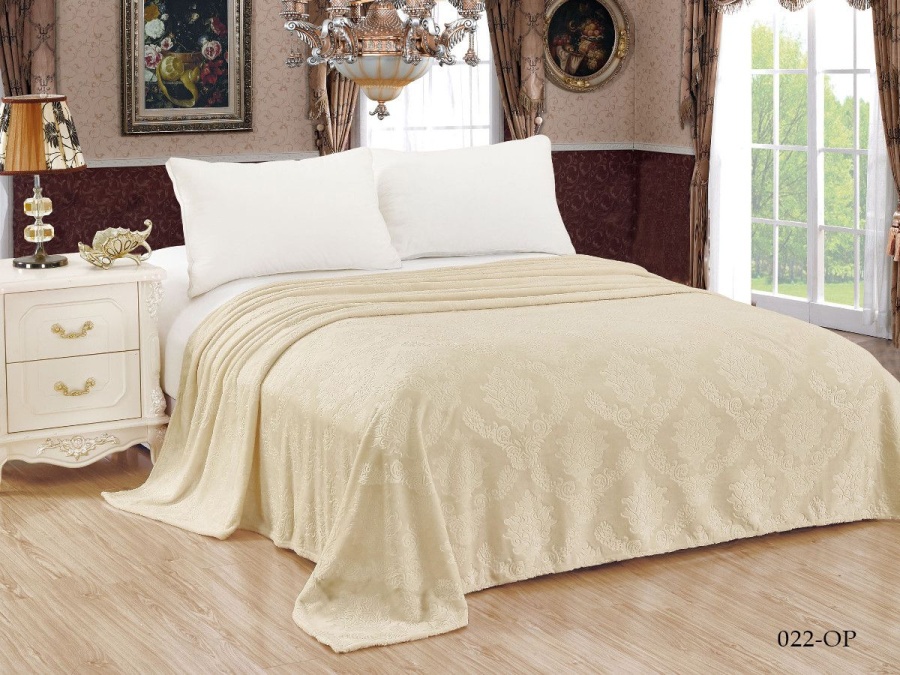 Плед Cleo "Parma" велсофт евро 200*220 (200/022-OP, Узоры, Бежевый)