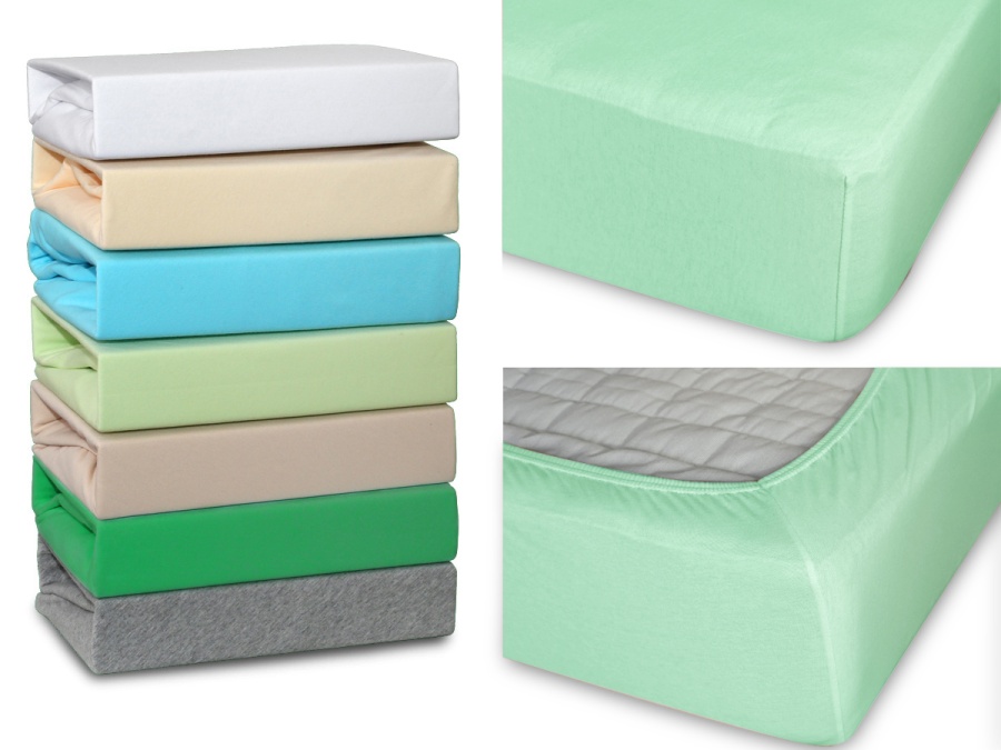 Простыня Cleo трикотажная на резинке 140*200*25 (14/011-TP, Однотонное, Ментол)