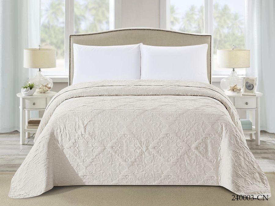 Покрывало Cleo "CAROLINE" 240*260 (240/003-CN, Однотонное, Бежевый)