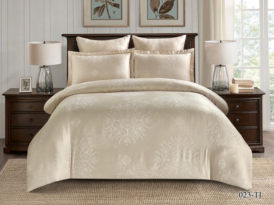 КПБ Cleo "Tencel Jacquard" дуэт 150*210*2 230*250*1(±5) 50*70+5*2(±2) 70*70*2(±2) (41/023-TJ, Узоры, Бежевый) КПБ Cleo "Tencel Jacquard" дуэт 150*210*2 230*250*1(±5) 50*70+5*2(±2) 70*70*2(±2) (41/023-TJ, Узоры, Бежевый)