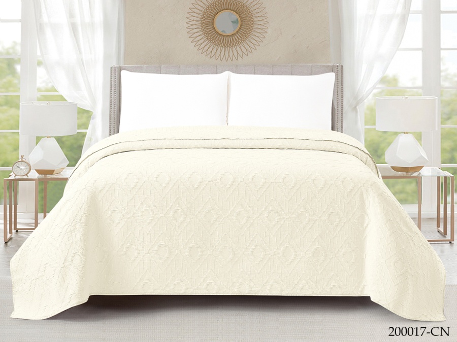 Покрывало Cleo "CAROLINE" 200*220 (200/017-CN, Однотонное, Молочный) Покрывало Cleo "CAROLINE" 200*220 (200/017-CN, Однотонное, Молочный)