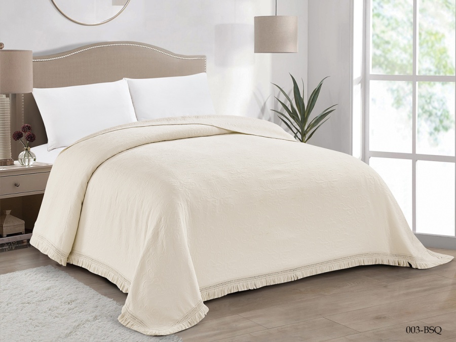 Покрывало Cleo "BOSQUA" 220*240  (220/003-BSQ, Однотонное,Молочный) Покрывало Cleo "BOSQUA" 220*240  (220/003-BSQ, Однотонное,Молочный)