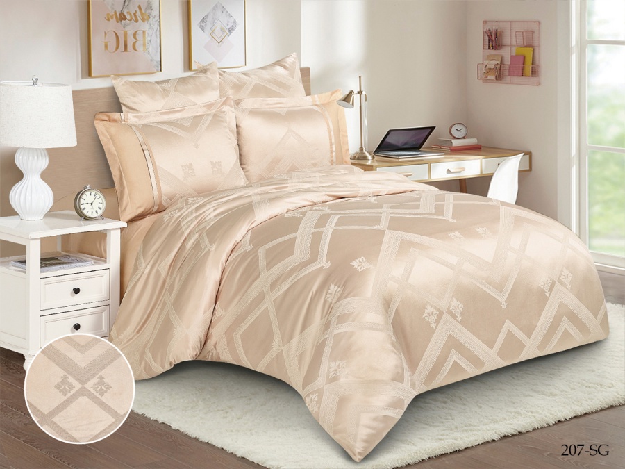 КПБ Cleo "Satin Jacquard" дуэт 150*215*2 230*250*1(±5) 50*70*2+5см(±2) 70*70*2(±2) (41/207-SG, Узоры, Бежевый) КПБ Cleo "Satin Jacquard" дуэт 150*215*2 230*250*1(±5) 50*70*2+5см(±2) 70*70*2(±2) (41/207-SG, Узоры, Бежевый)