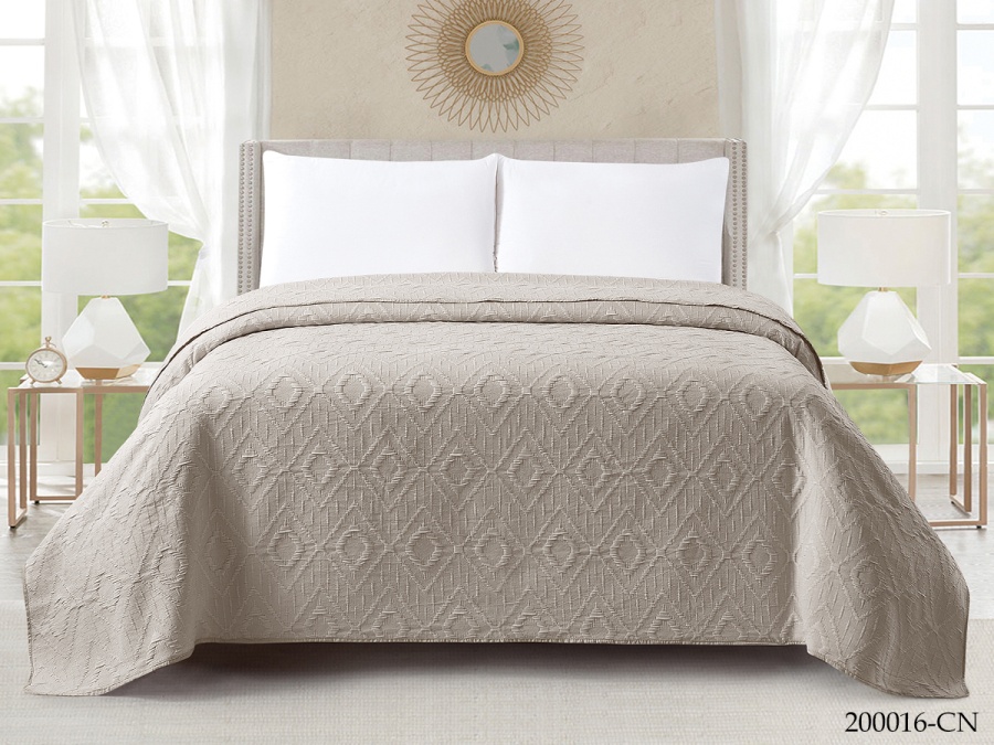 Покрывало Cleo "CAROLINE" 200*220 (200/016-CN, Однотонное, Бежевый) Покрывало Cleo "CAROLINE" 200*220 (200/016-CN, Однотонное, Бежевый)