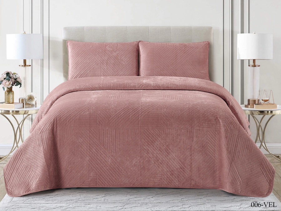 Покрывало Cleo "VELLUTO" 230*250 50*70*2 (230/006-VEL, Однотонное, Розовый)