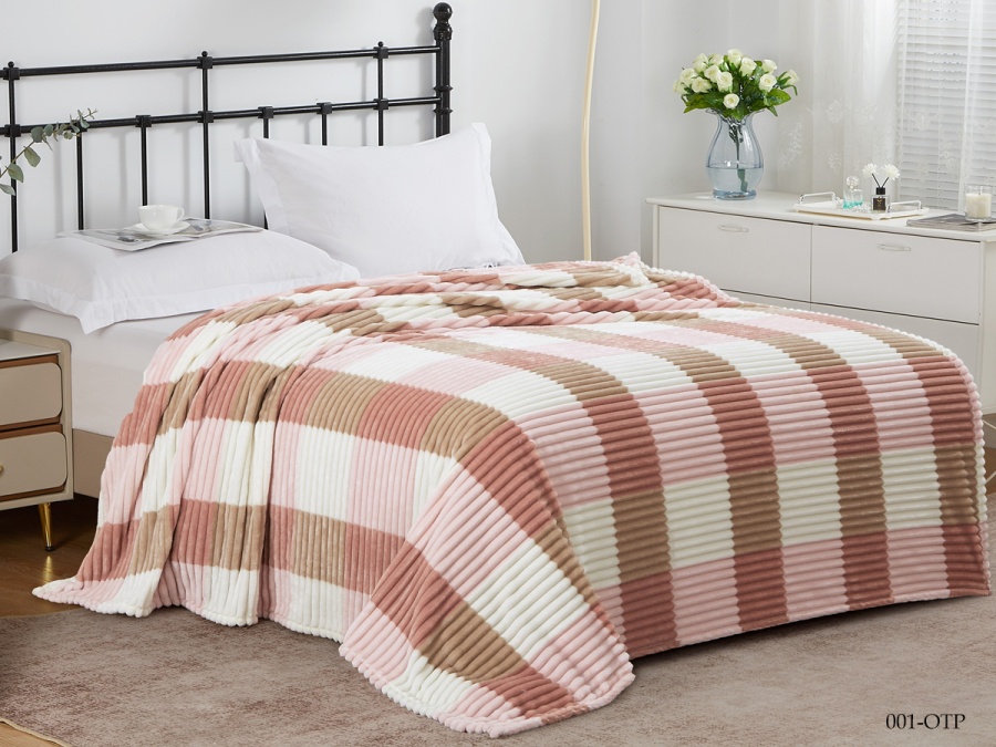 Плед Cleo "Orrizonte Print" велсофт двуспальный 180*200 (CL180/001-OTP, Полоска, Мультиколор)