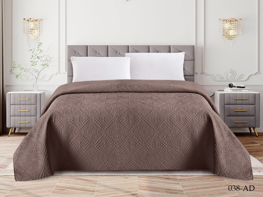 Покрывало Cleo "ANDORA" 220х240 (220/038-AD, Однотонное ,Коричневый)