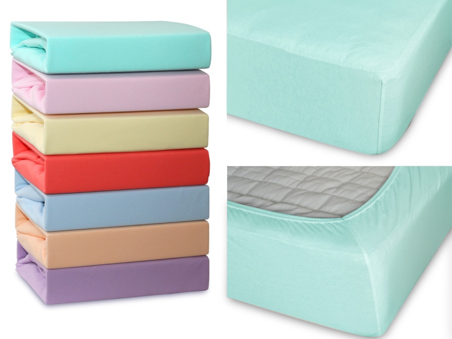 Простыня Cleo трикотажная на резинке 140*200*25 (14/010-TP, Однотонное, Голубой 01)