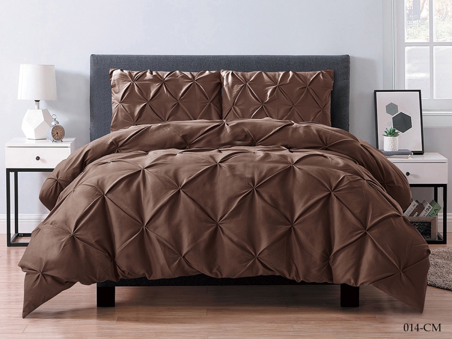 КПБ Cleo микросатин "Casa Mare" полуторный 150*215*1 150*200*25(±5) 50*70*2(±2) в коробке  (15/014-CM, Однотонное, Коричневый)