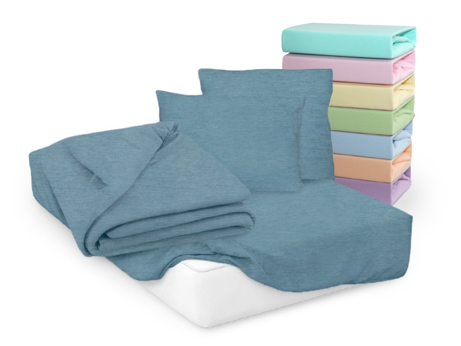 Пододеяльник трикотажный на молнии (голубая ель меланж)