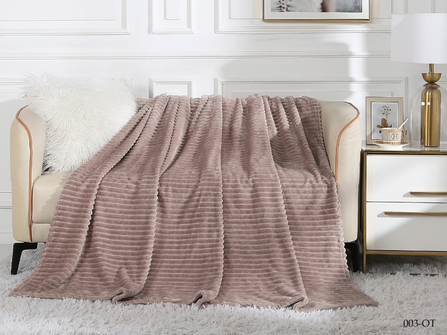 Плед Cleo "Orrizonte" велсофт полуторный 150*200 (150/003-OT, Полоска, Бежевый) Плед Cleo "Orrizonte" велсофт полуторный 150*200 (150/003-OT, Полоска, Бежевый)