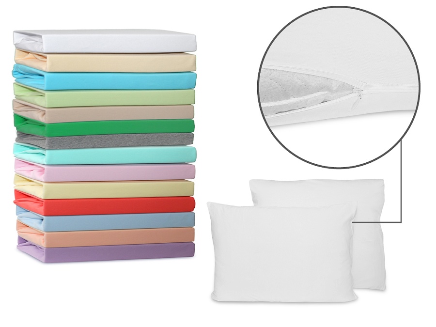 Наволочки Cleo трикотажные на молнии (2шт) (белый)