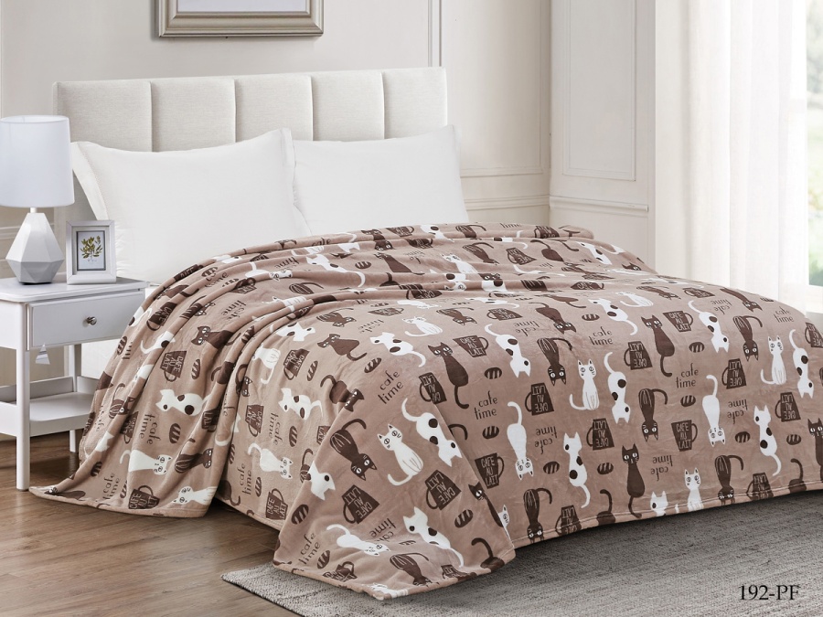 Плед Cleo "California" велсофт полуторный 150*200 (150/192-pf, Животные, Коричневый)